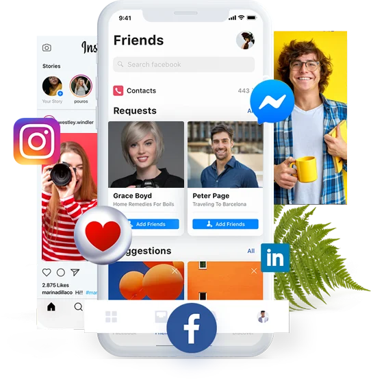 social media marketing with icons image