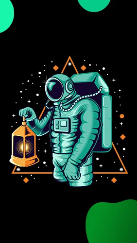 Vector of Astronaut with lamp